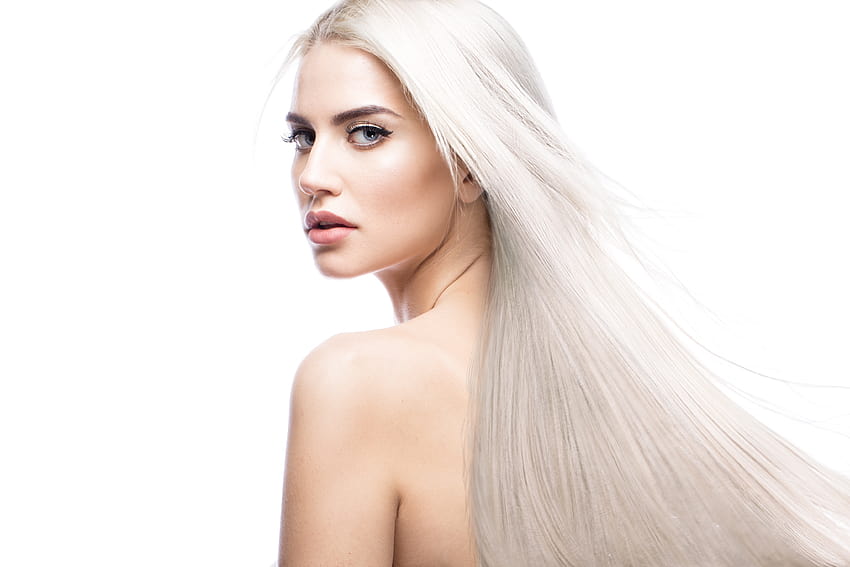 mujer, rubia platino, cabello blanco, modelo, cabello largo, cara, hombros  descubiertos, s blancos 4411x2941, modelo de cabello fondo de pantalla |  Pxfuel