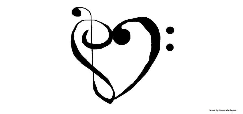 Treble Clef Bass Clef Heart Clipart HD тапет