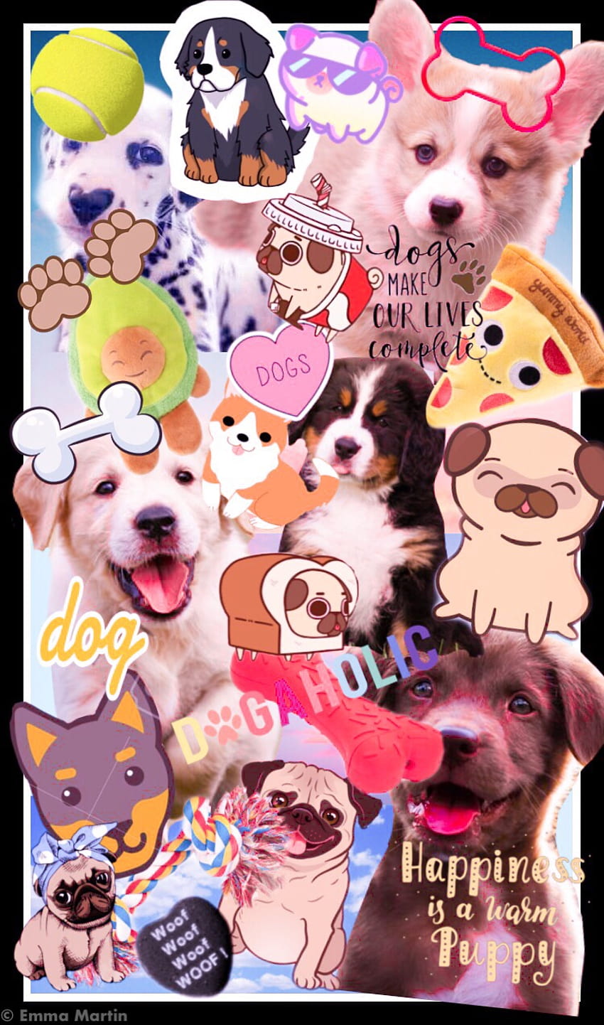 perro perro , collage de Emma, ​​collages de cachorros fondo de pantalla del teléfono