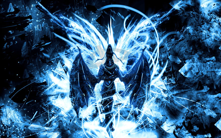 dragon bleu, black and blue dragon HD wallpaper