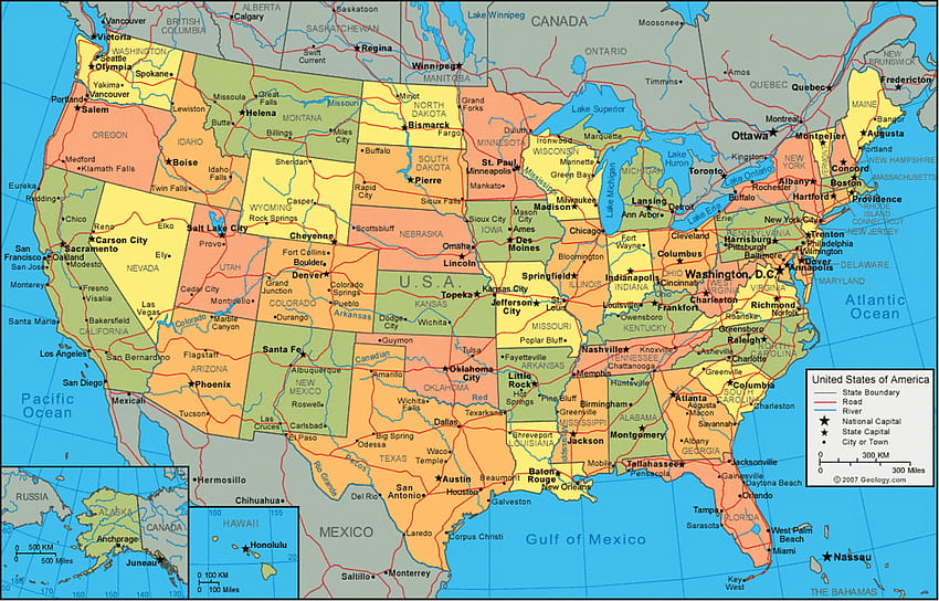 미국 지도, 구글 지도 HD 월페이퍼