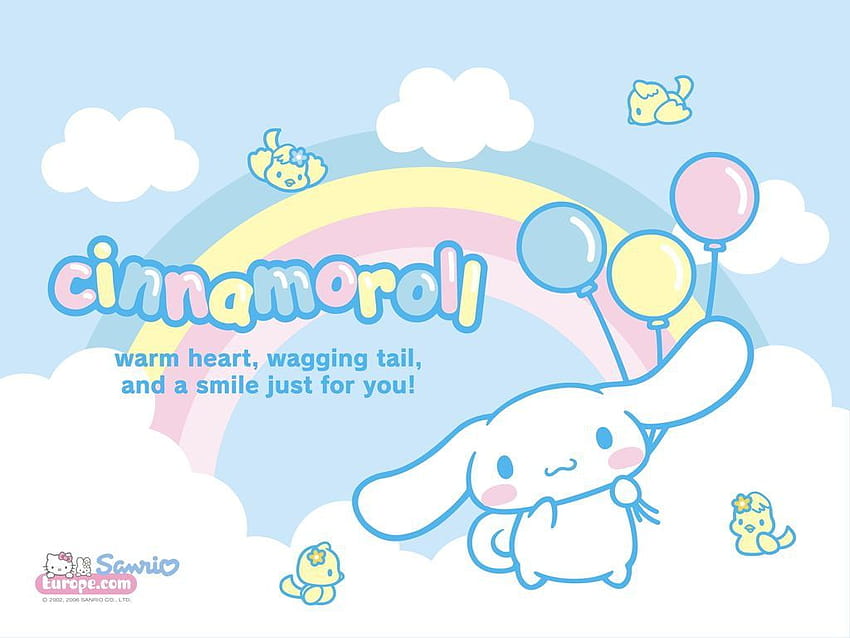 Cinnamoroll Rainbow Cinnamoroll i tęcza Anime, komputer z pomponami Tapeta HD