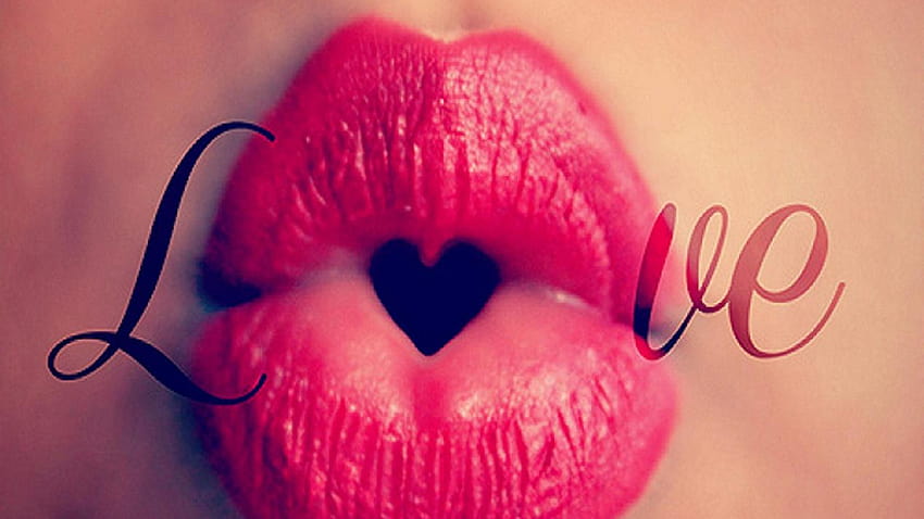 Kissing Lips, le labbra baciano il cellulare Sfondo HD