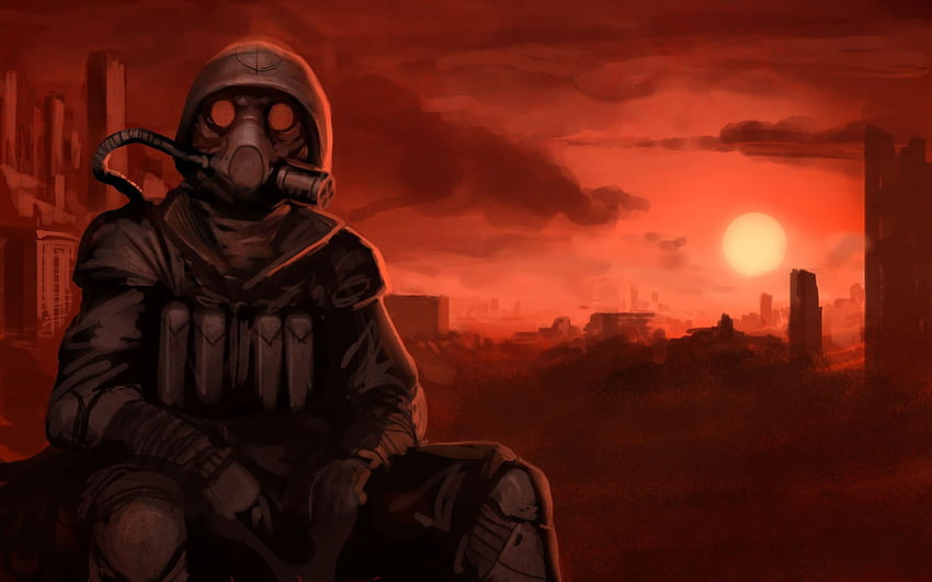 Resident Evil Gas Mask Soldier, soldados da corporação guarda-chuva papel de parede HD