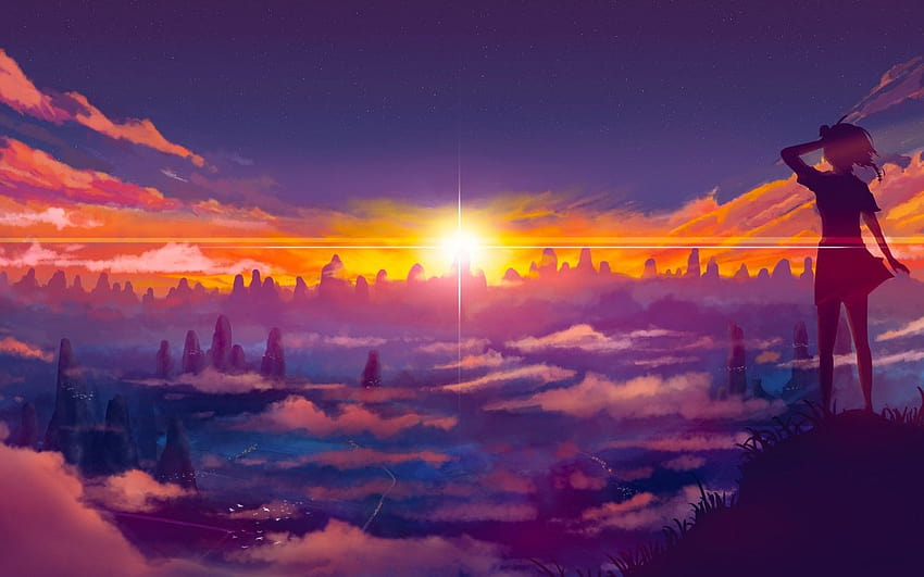 Anime Sunset 1440x900, anime 1440x900 HD wallpaper | Pxfuel
