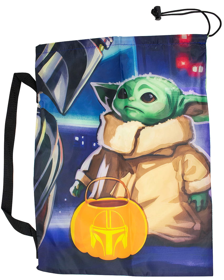 กระเป๋าขนม Star Wars กระเป๋าขนม Mandalorian Baby Yoda ปลอกหมอนหลอกหรือเลี้ยงพร้อมเชือกดึงและสายสะพายไหล่ วอลล์เปเปอร์โทรศัพท์ HD