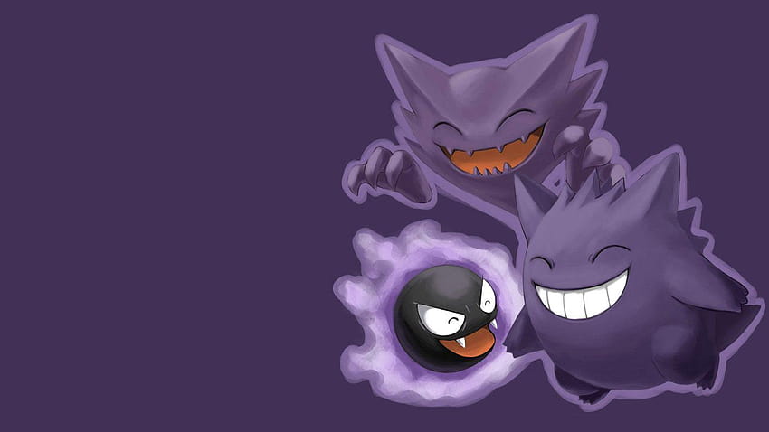 Pokemon púrpura Gengar Haunter fantasmas Ghastly sonriendo / 1422x800, gengar pokemon fondo de pantalla