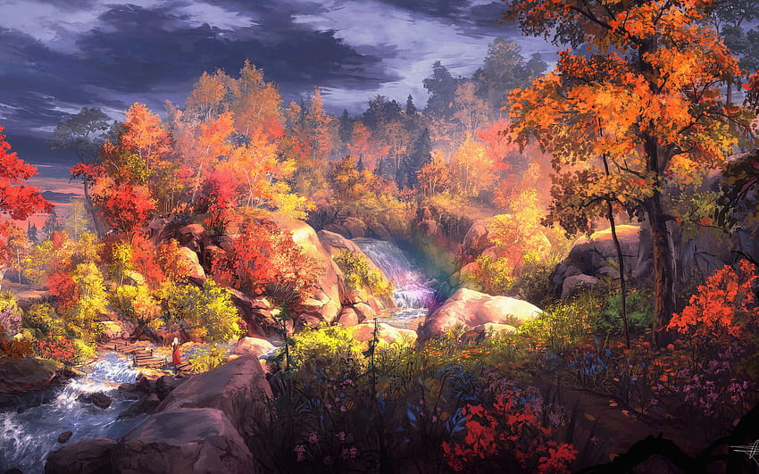 2560x1600 Fantasy Autumn Painting 2560x1600 Resolution , Backgrounds, and, autumn 2560x1600 HD wallpaper