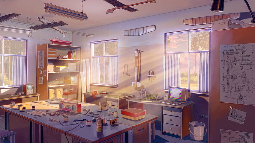 Rays of light Anime Room Table Window 1920x1080, anime kitchen HD wallpaper