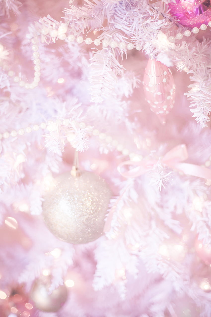 Un Natale grazioso e pastello, estetica natalizia rosa Sfondo del telefono HD