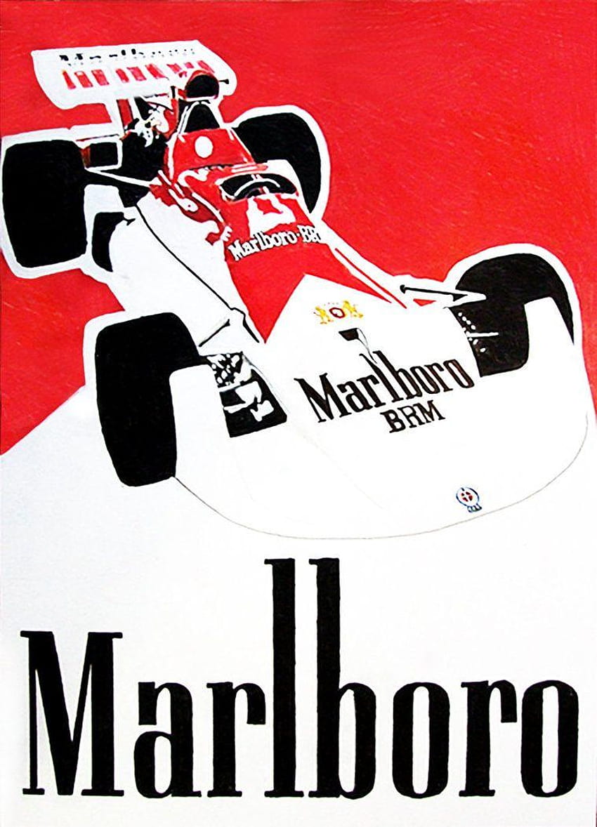 Marlboro BRM Poster by johnwickart, marlboro logo HD phone wallpaper