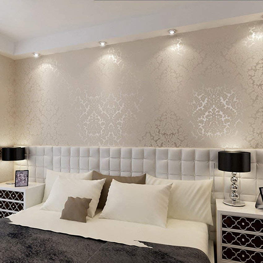 QIHANG European Vintage Damask Wall Paper PVC Embossed Textured Roll Home Decoration Cream HD phone wallpaper