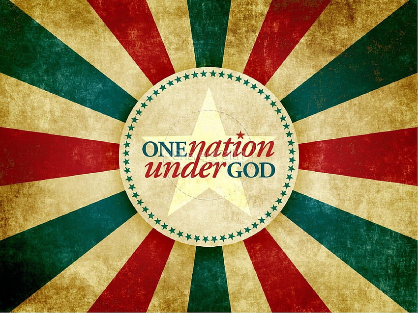 One Nation Under God Worship Service Backgrounds Slide Zielone, zabytkowe tło patriotyczne Tapeta HD