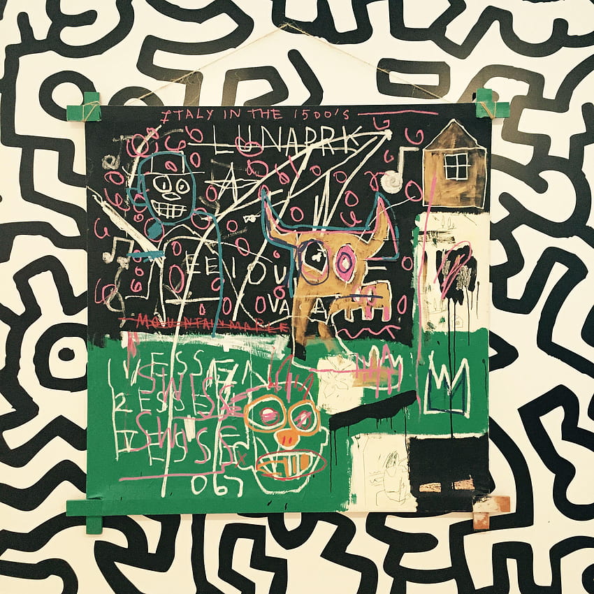 Pintura de Basquiat em Keith Haring, The Whitney, Jean Michel Basquiat Papel de parede de celular HD
