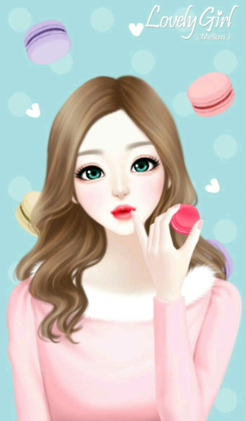 Cute Anime Cartoon Korean Pink posted by Samantha Johnson, cute anime cartoon girl HD phone wallpaper