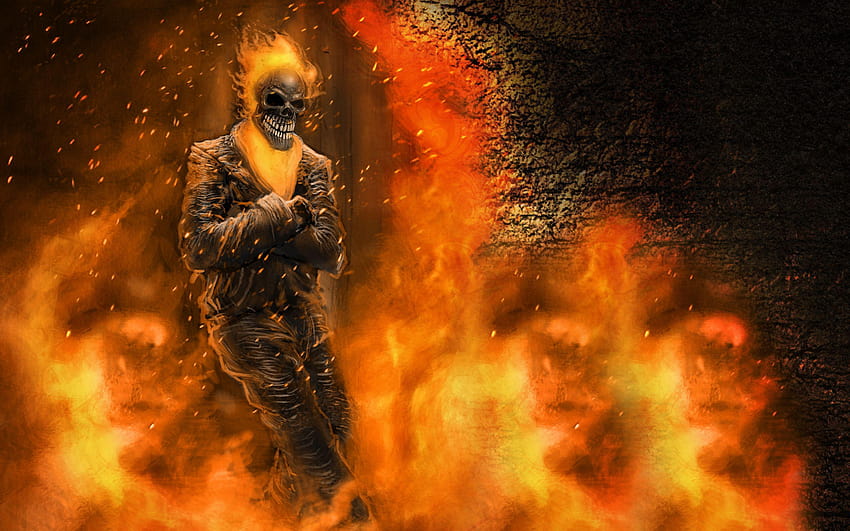 Ghost Rider Skeleton Fire Movies 2880x1800, ghost rider bike HD wallpaper |  Pxfuel