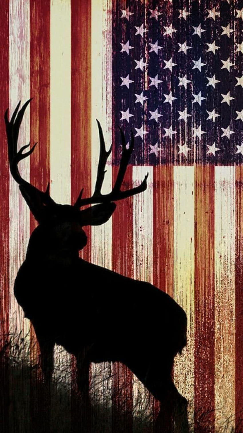 Patriotic deer, cool american flag HD phone wallpaper