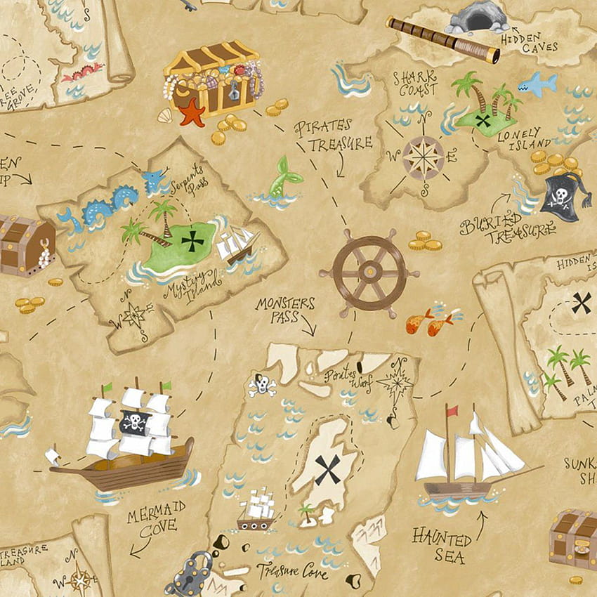Mapa skrzyni skarbów piratów Tapeta na telefon HD