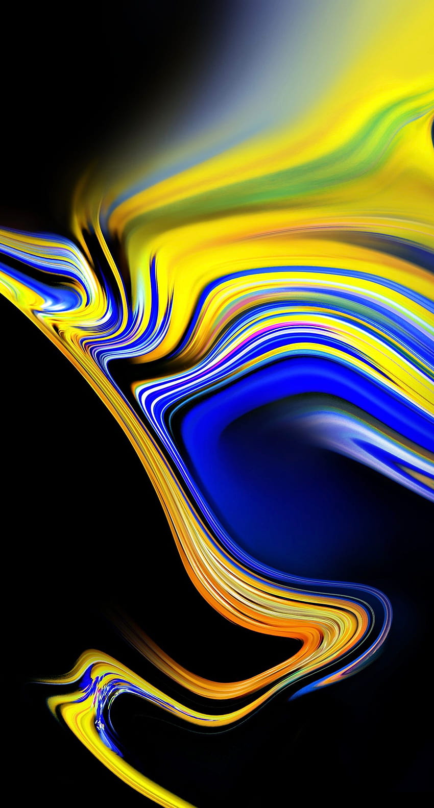 Colourful Fluid ink colorful texture for iphone and , black blue and yellow…, mix color mobile HD phone wallpaper