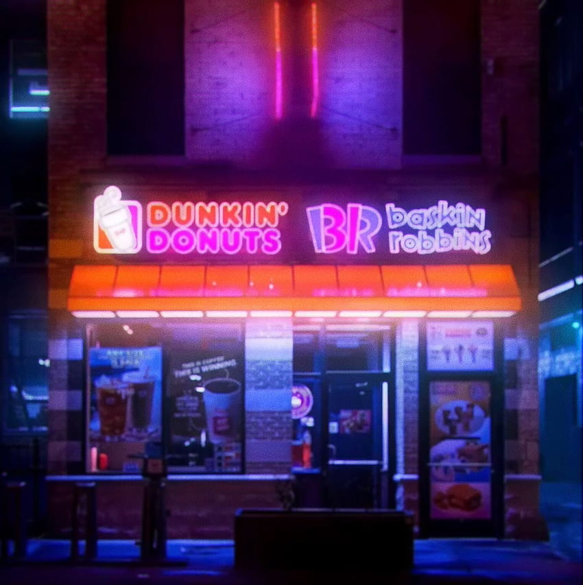 increíble Dunkin' Donuts, Baskin Robbins. estética retro., estética dunkin fondo de pantalla del teléfono