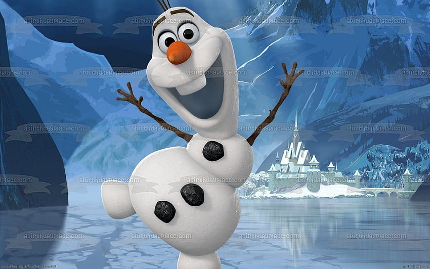 Disney Pixar Frozen Olaf Ice Skating Frozen Lake Edible Cake Topper ABPID04978 in 2021, elsa and olaf HD wallpaper