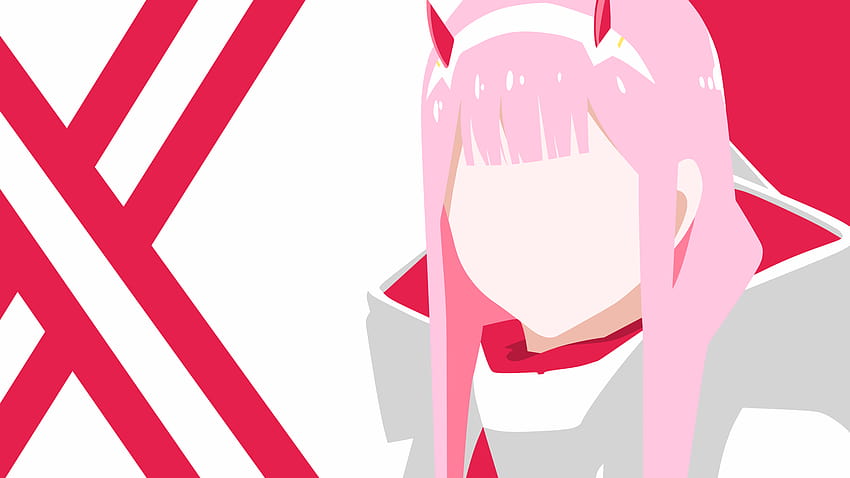 Zero Two, anime minimalis pink Wallpaper HD