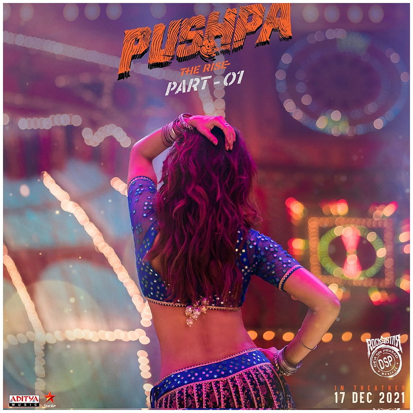 Песента Item на Samantha Akkineni за филма Pushpa на Allu Arjun, дразнена със заден кадър, плакат на актрисата, samantha pushpa HD тапет за телефон