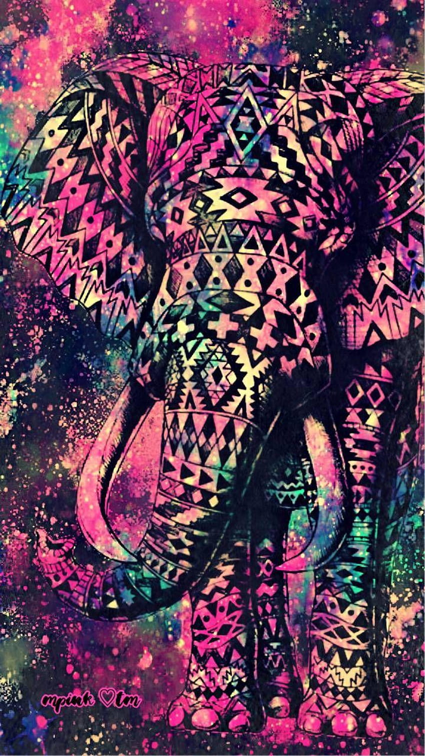 Tribal Elephant Galaxy, elefanti zentangle Sfondo del telefono HD