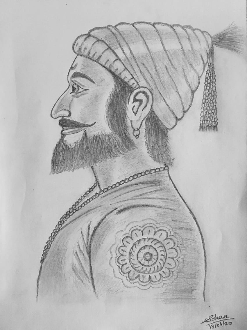 Indian Ruler 'Chhatrapati Shivaji Maharaj' Hand Drawn Sketch