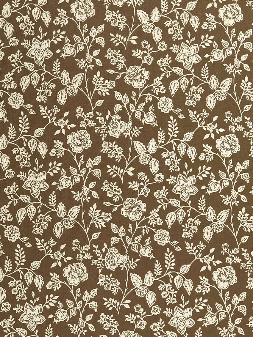 Brown Vintage Floral, brown flower HD phone wallpaper