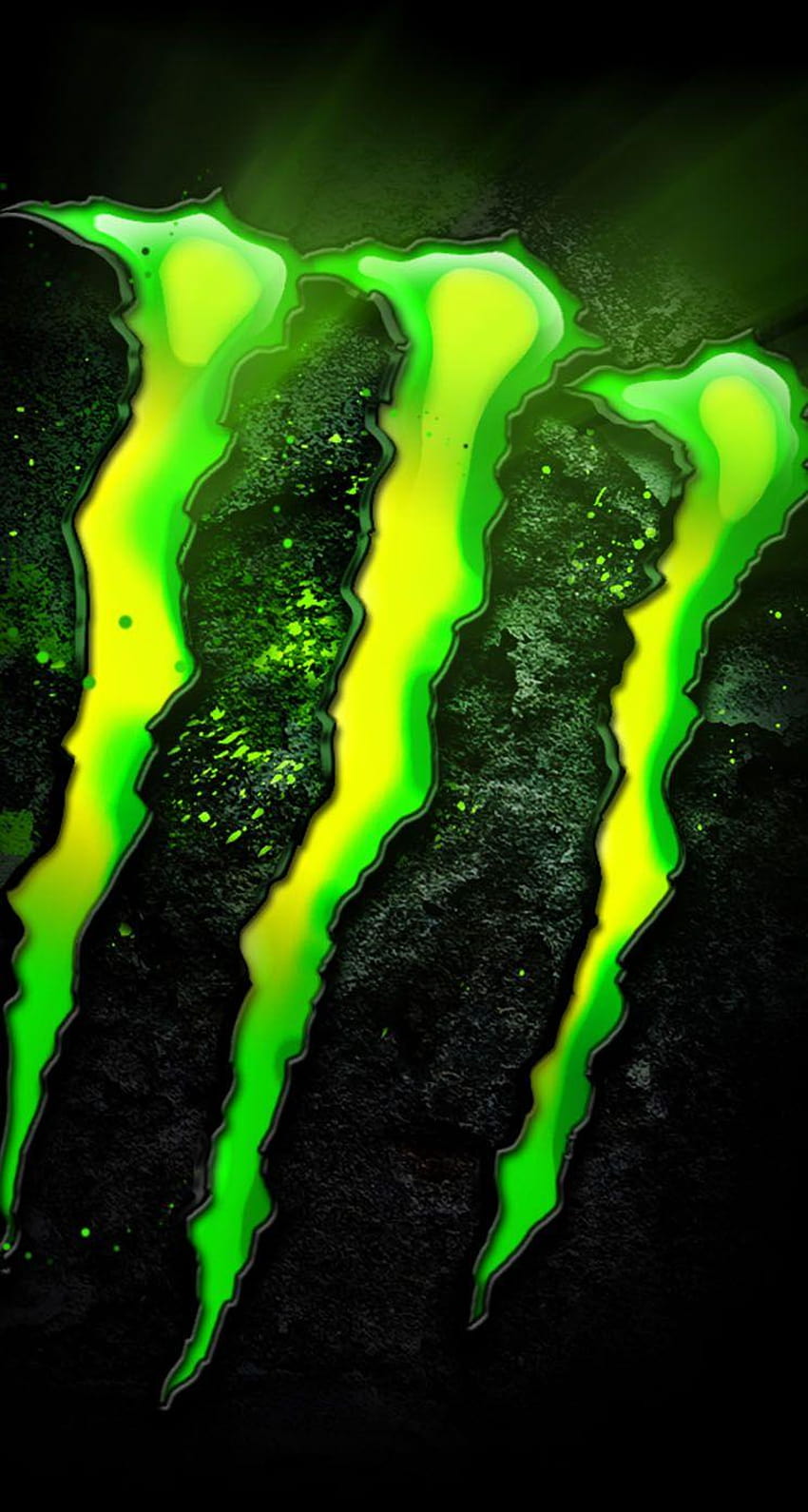 Monster Energy para iPhone, logotipo de bebida monstruosa fondo de pantalla del teléfono
