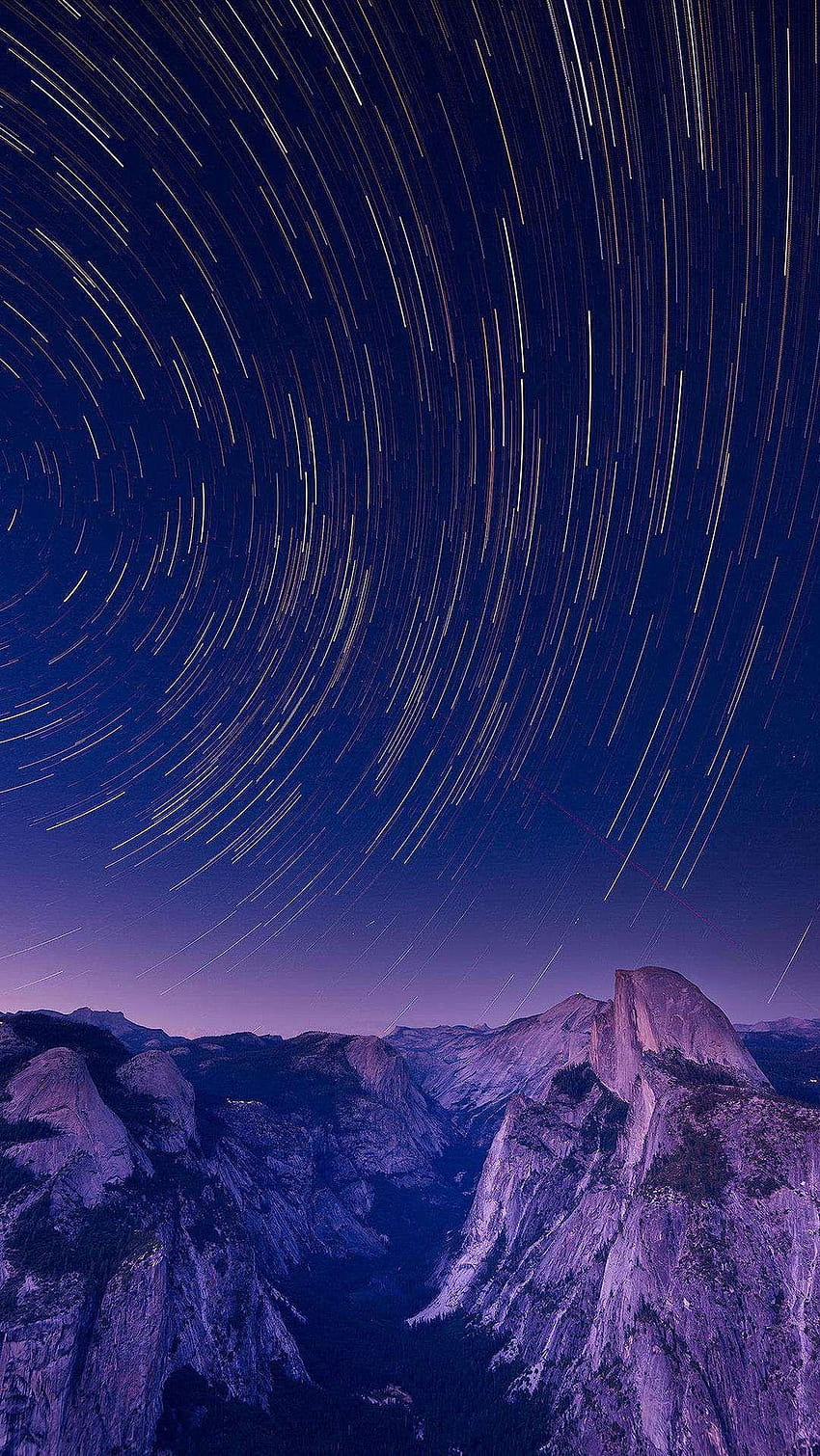 Yosemite Valley Sky Stars Long Exposure iPhone, sentier des étoiles du parc national de Yosemite Fond d'écran de téléphone HD