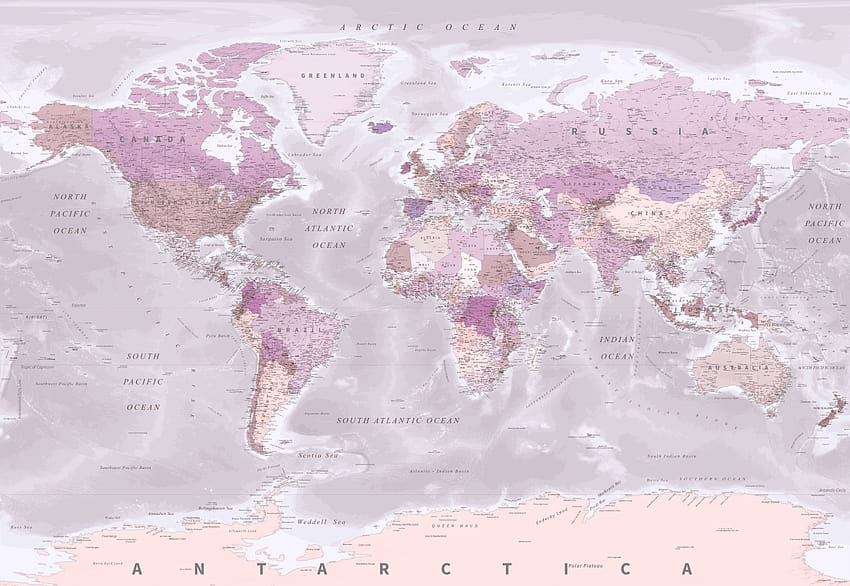 pink world map HD wallpaper