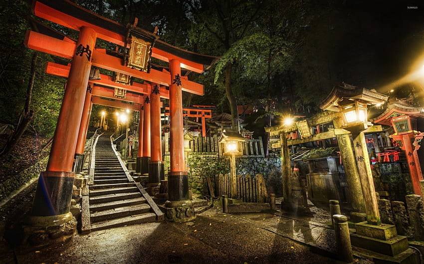 6 Japanese Gardens, anime torii gate HD wallpaper
