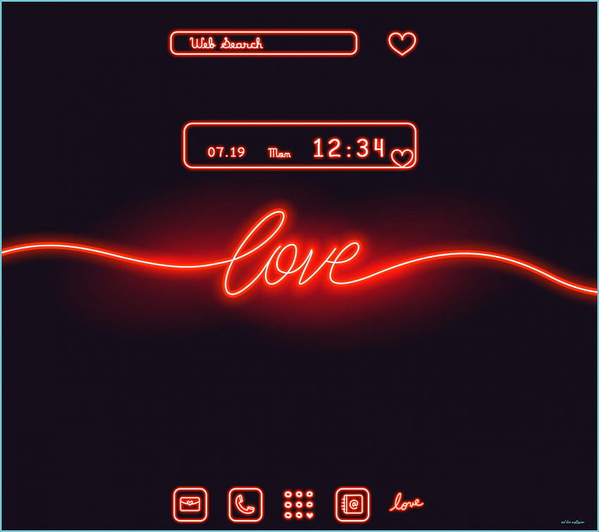 Cool Neon Love Theme For Android HD wallpaper