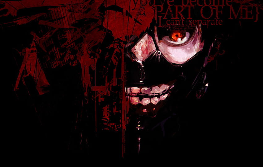 masque, yeux rouges, Tokyo Ghoul, Ken Kanek, Tokyo Ghoul, The Kaneko Ken, section прочее, masque de tokyo ghoul Fond d'écran HD