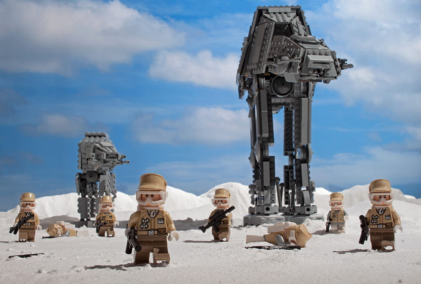 : LEGO, sculpture, back, strike, Hoth, atat, monument, rebel, star, soldiers, empire, wars, ancient history, 8129 4622x3121 HD wallpaper
