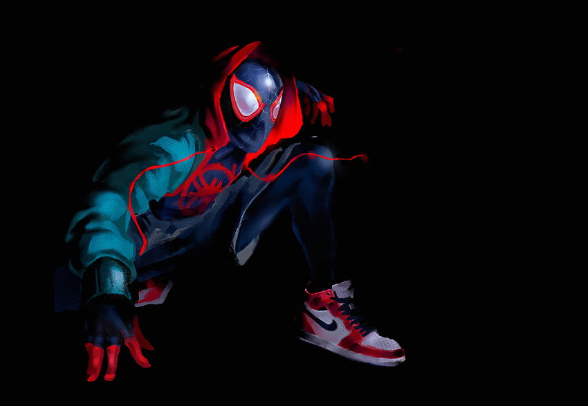 Marvel Comics Miles Morales Spider Man Spider Man Into The Spider Verse, nike spider man HD wallpaper