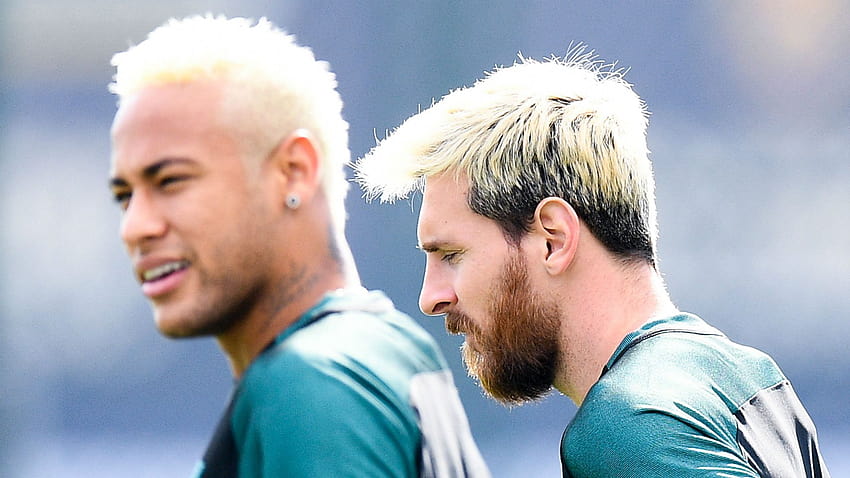 Blonde bombshell! Neymar casts doubt on Messi's latest look, neymar and messi white hair barcelona HD wallpaper