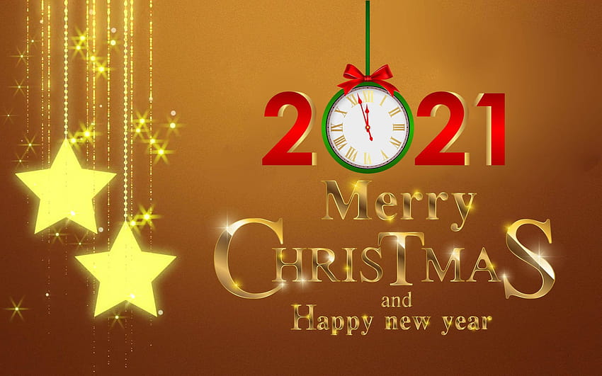 Merry Christmas And Happy New Year 2021 Gold Ultra For Computers Laptop Tablet And Mobile Phones : 13 HD wallpaper