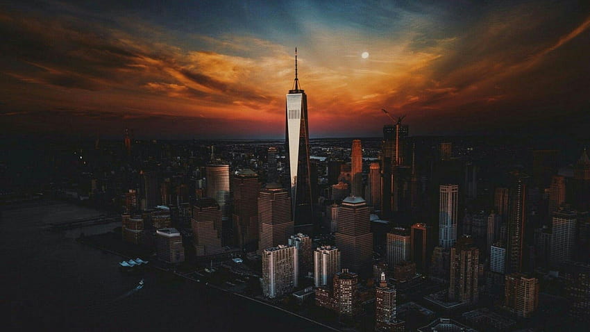 Manhattan And One World Trade Center HD wallpaper