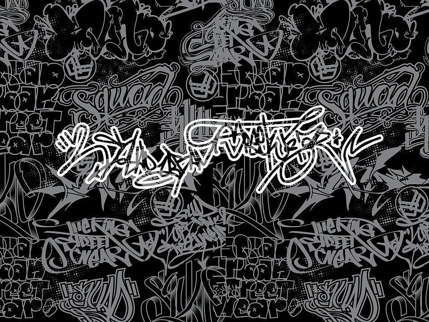 Backgrounds Graffiti Group, grafiti hitam Wallpaper HD