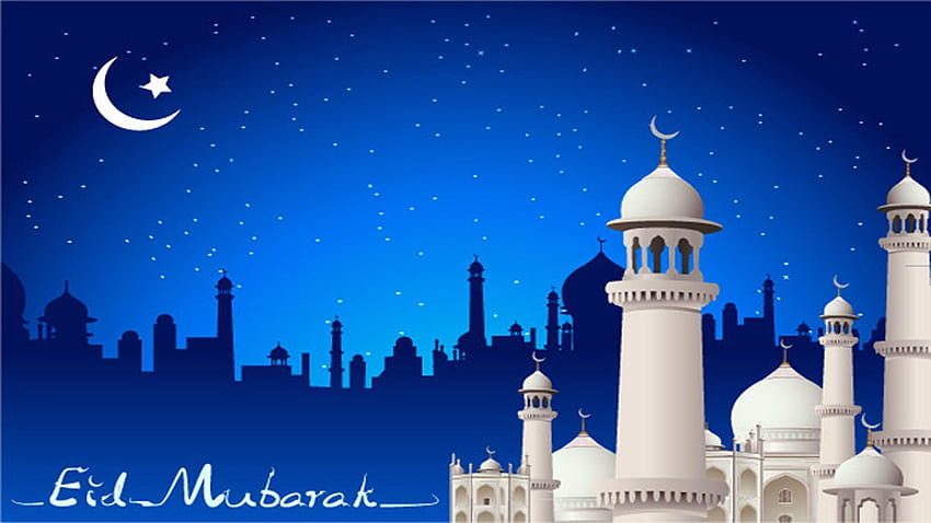 Eid Pray Moon Mosque, mosque backgrounds HD wallpaper