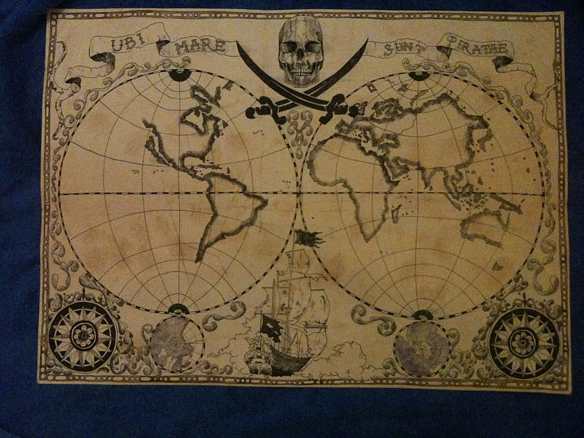 Pirate map, pirates map HD wallpaper