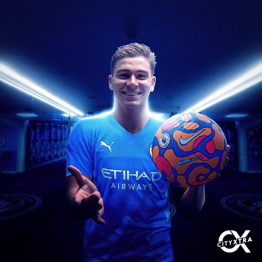 Offiziell: Manchester City schließt den Transfer von Julian Alvarez ab HD-Handy-Hintergrundbild