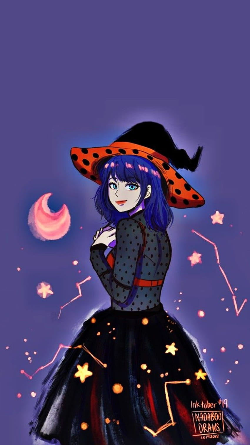 Marinette Halloween Themed Credits to: NADABOO DRAWS, halloween fanarts HD phone wallpaper