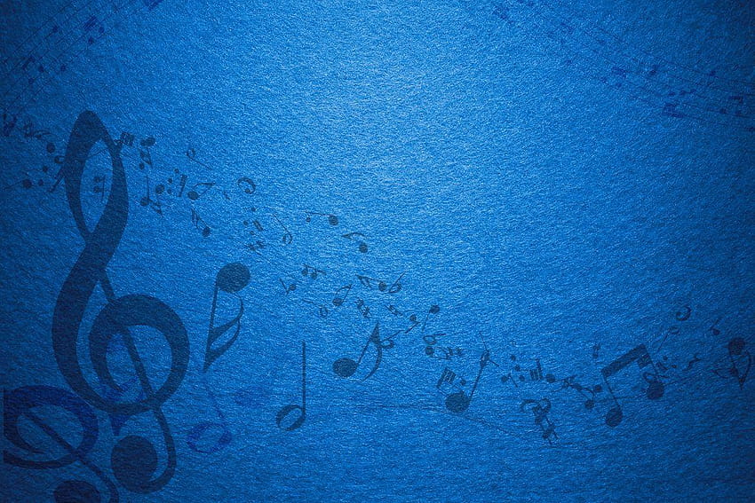 Niebieskie tło muzyczne notatki, tło muzyczne Tapeta HD