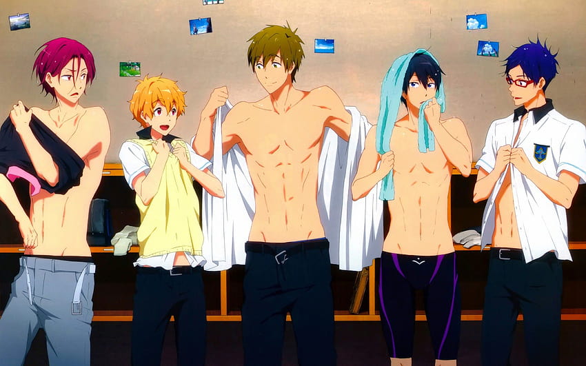 Iwatobi Swim Club Anime Boys characters Nagisa, anime guys abs HD wallpaper