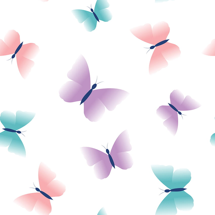 Seamless butterfly pattern Hand drawn cartoon animal backgrounds Design used for publications, fabrics, textiles Vector illustration 4552597 Vector Art at Vecteezy HD phone wallpaper