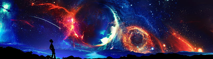 Science-Fiction-Planet, 5120x1440-Raum HD-Hintergrundbild